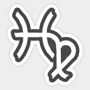 Pisces and Virgo Double Zodiac Horoscope Signs (White) Sticker